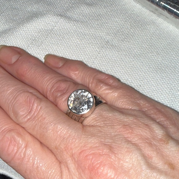 Rare Vintage Silpada Sterling Silver 5 Ring Set with Large CZ Stone - Picture 5 of 10